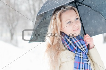 girl in winter street