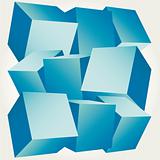 3d composition of cubes vector illustration