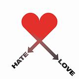 HATE-LOVE vector heart