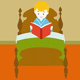 child Reading Book - Vector