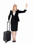Businesswoman with a suitcase