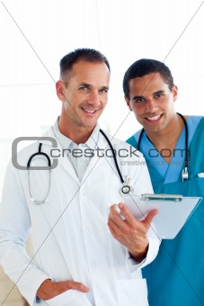 Internatioanl doctors smiling at the camera