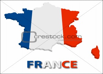 France territory with flag texture.