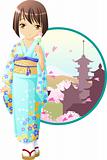 Spring kimono girl