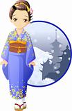 Winter kimono girl