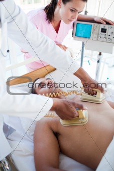 Medical team resuscitating a patient