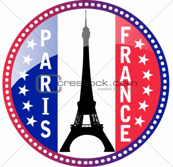 Paris and Eiffel tower button