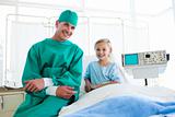 Surgeon explaining a surgery to a little girl