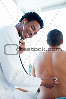 Male patient at a checkup 