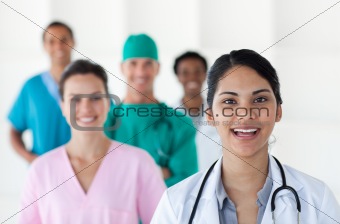 Female doctor smiling at the camera 