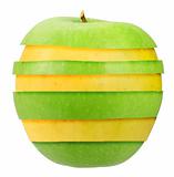 Sandwich of green and yellow apple