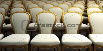 concert hall with white seat
