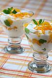 Mint yogurt with oranges