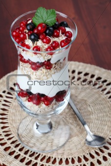 Red and black currant parfait