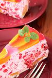 Red currant mousse with peaches
