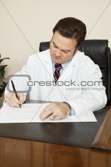 Doctor Writes in Chart