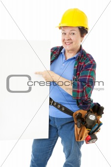 Female Construction Worker - Sign