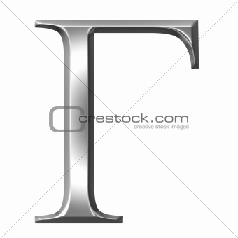3D Silver Greek Letter Gamma