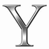 3D Silver Greek Letter Ypsilon