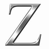 3D Silver Greek Letter Zeta