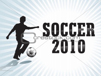 abstract football with soccer text