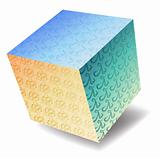 3d cube with flower pattern