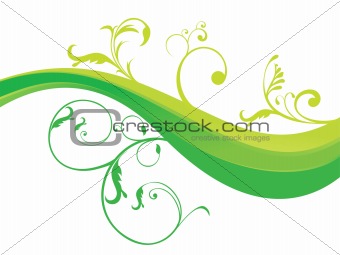 abstract green floral