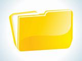 abstract glossy web yellow folder icon