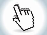 abstract glossy 3d hand cursor icon