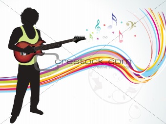 abstract musical guitar with men