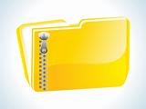 abstract glossy web yellow zipped folder icon