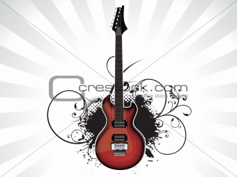 abstract music guitar with grunge