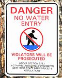 Water Hazard Warning Sign