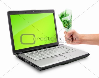 Laptop and money