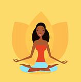 Zen meditation - yoga girl in lotus flower position