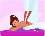 Health and spa: Beautiful girl enjoying massage