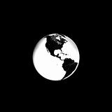 Black and white Earth in space