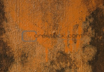 Orange painted grunge wall 