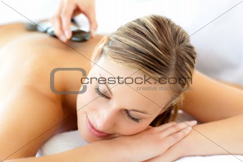 Attractive woman having a massage 