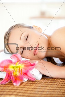 Portrait of a delighted woman having a massage 