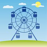 Ferris wheel vector illustration.