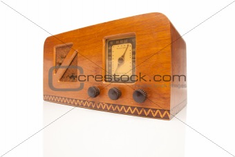 Vintage 1940's Radio Isolated on a White Background.