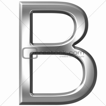 3D Silver Letter B