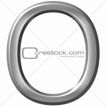 3D Silver Letter O