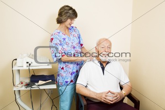 Ultrasound Therapy for Senior Man