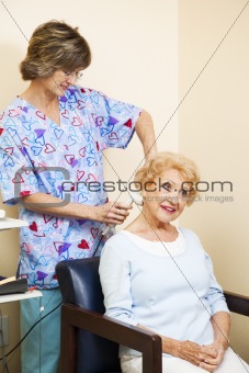 Ultrasound Therapy for Senior Woman