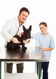 Vet and Child with Dog