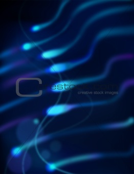 abstract blue  sperm in black background