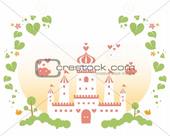 castle and leaves