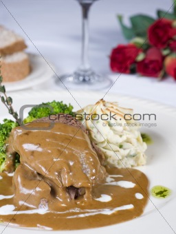 Camel steak in gravy a la carte meal